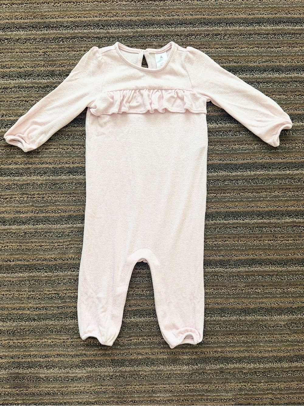 GAP Light Pink Ruffle Long Sleeve Footed One-Piece